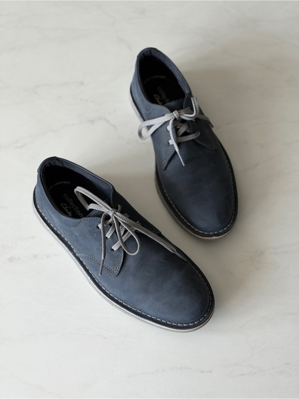 Men’s Preppy Navy Blue Suede Oxford Sneakers 8.5